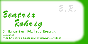 beatrix rohrig business card